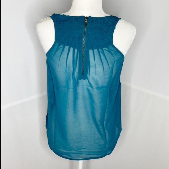 NWT chandi and lia teal blue sheer top - Picture 2 of 8